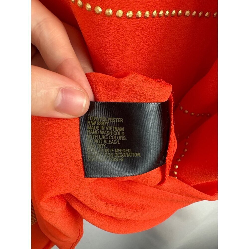 Women’s Worthington Size 1X Orange Tank with Gold Beading Design - Picture 3 of 5